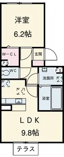 プルメリア【203号室】の間取り