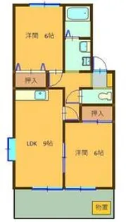 エルミタージュKUBOTA【B106号室】の間取り