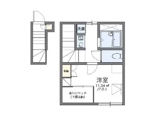 レオパレスミレー【2階】の間取り