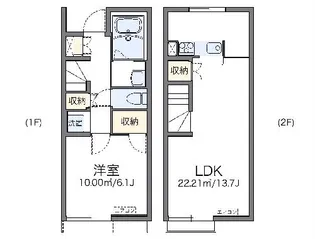 レオネクストネクスト楠【102号室】の間取り