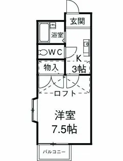 ブランドールJ【203号室】の間取り