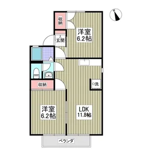 セジュール滝の原B【2階】の間取り