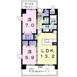 パラダイム東光【2階】の間取り