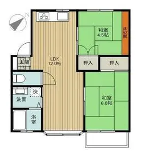 コーポアゼリアK−I【2階】の間取り