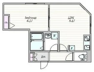 ザ・クラスアーバンス早稲田南【1階】の間取り