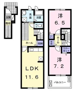 ソンレイルS【2階】の間取り