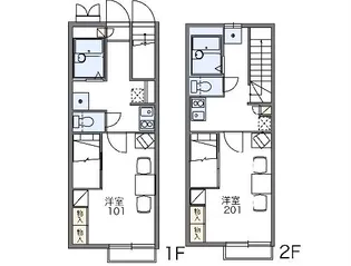 レオパレスシャルム出口B【218号室】の間取り