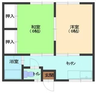 コーポ内山B棟【103号室】の間取り