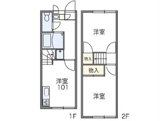レオパレスY・R【102号室】の間取り