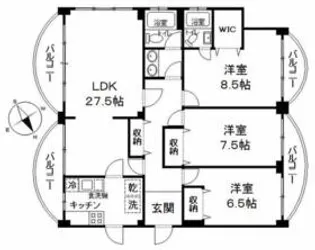 山手ハウス【4階】の間取り