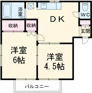 ライラックABコート【B202号室】の間取り