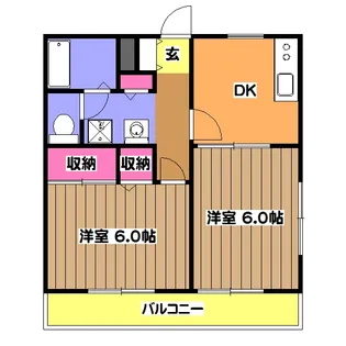 ウィングKAZU【201号室】の間取り