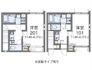 クレイノ鴛鴨【201号室】の間取り