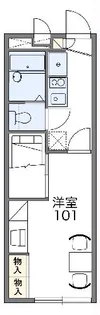 レオパレス輝竜【206号室】の間取り