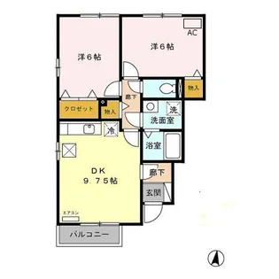 フローラルパークス B【1階】の間取り