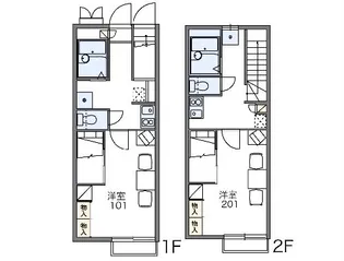 レオパレスフルールⅡ【107号室】の間取り