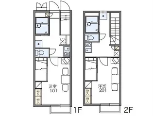 レオパレスシャルム出口A【211号室】の間取り