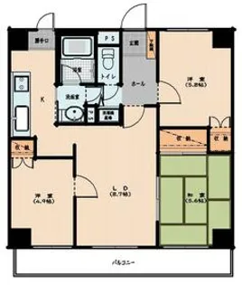 ベルレージュ結城【905号室】の間取り