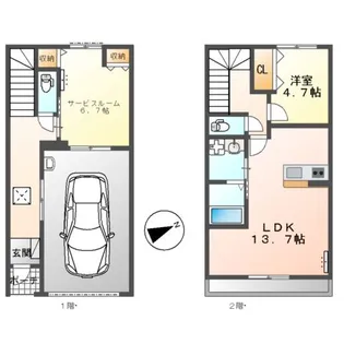 G・シエルクレール【1階】の間取り