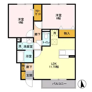 グランベルク B【1階】の間取り