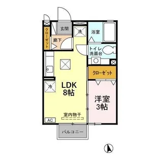 サニーウェル B【1階】の間取り