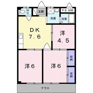 シティハイツ日野陵【1階】の間取り