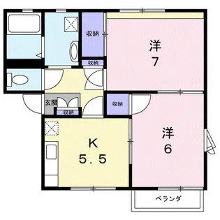 フレグランスアベB【1階】の間取り