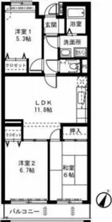 ライネスハイムⅡ【3階】の間取り