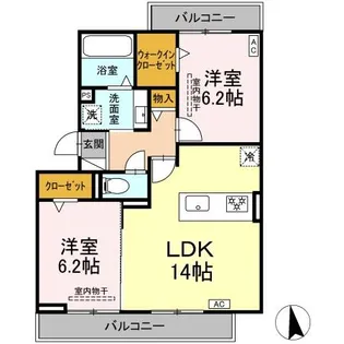 ベレンジュ【201号室】の間取り