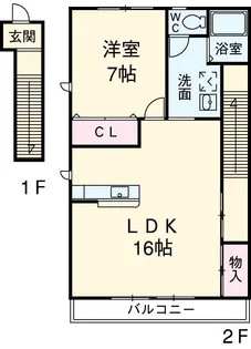 スタットアンクムB【2階】の間取り
