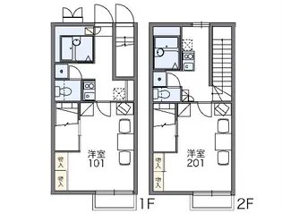 レオパレスワンリバー【206号室】の間取り