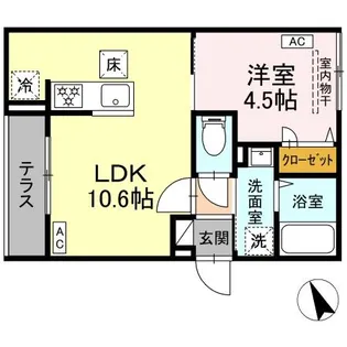 セレスティア皿沼【1階】の間取り