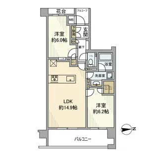 アトラス中野南台【2階】の間取り