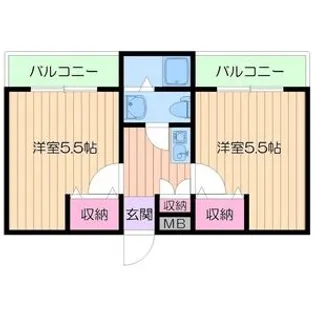 グリーンコート★初期費用1,600円で入居キャンペーン!★【2階】の間取り