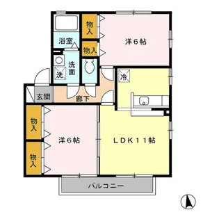 フローラルコート E【2階】の間取り