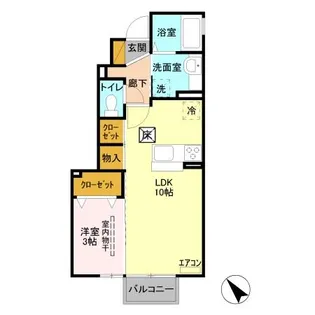 リェス ソーンツェ B【1階】の間取り