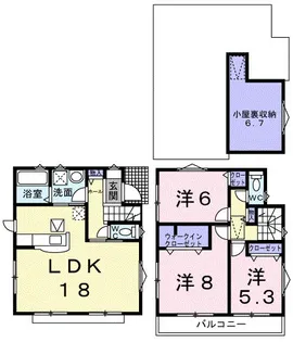 山代貸家A号棟【1階】の間取り