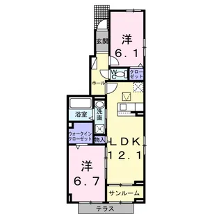 イーケートラスト【1階】の間取り