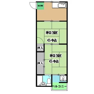 御陵ハイツ【2-11号室】の間取り