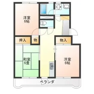 赤羽ハイツ2号棟【2階】の間取り