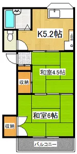 第6三上コーポ【2階】の間取り