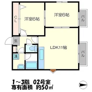 スクエアコート【3階】の間取り