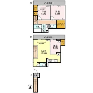 セレスティア竹の塚【2階】の間取り