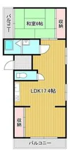 シャトー丸六【206号室】の間取り