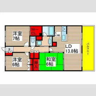 サングランデアルフィーヌB棟(408)【4階】の間取り
