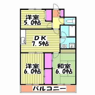 ヴィラ小溝【3階】の間取り