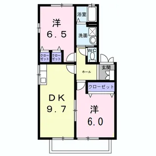 水木コーポⅢ【2階】の間取り