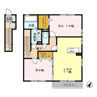 サングリーン A【2階】の間取り