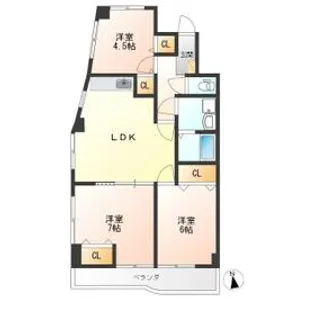 大曽ハイツ【4階】の間取り