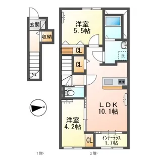 仮)スターテラスⅡ多功【2階】の間取り